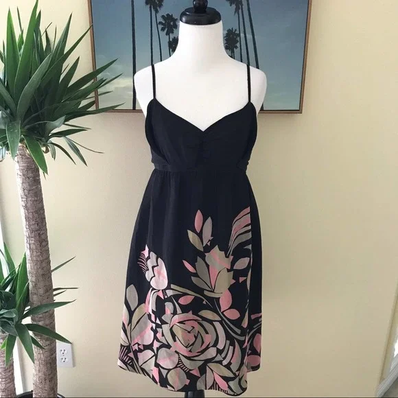 Ted Baker Black Silk Floral Edith Dress Ted Baker Black Silk Floral Edith Dress